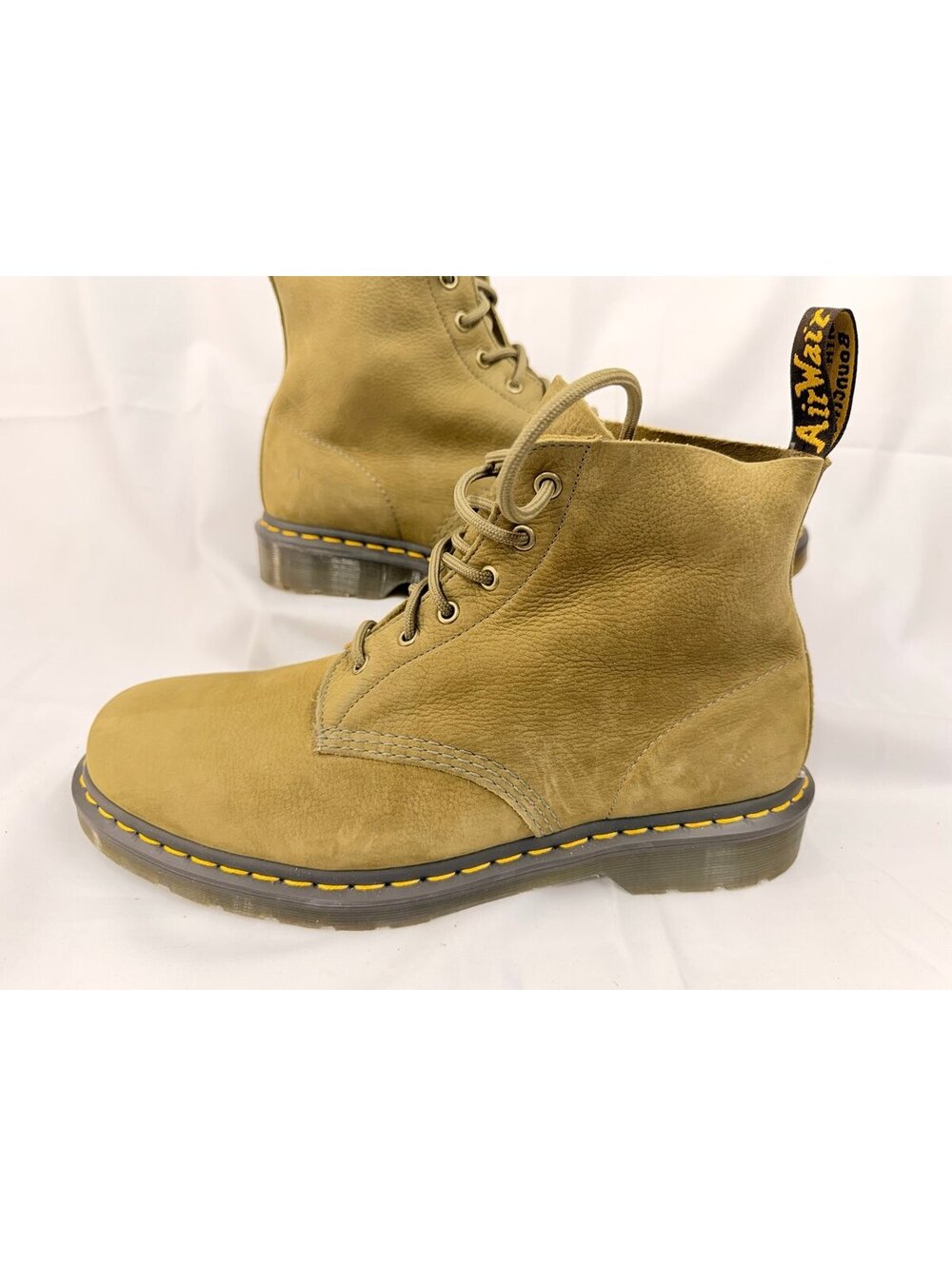 Dr. Martens Men Size 12 Olive  Green Leather Suede Ankle Boots Docs